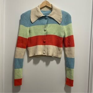Colourful cardigan with collar
